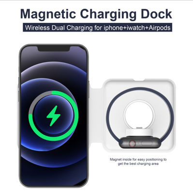 Super Slim 15W plegable 2 en 1 cargador inalámbrico del dúo de Magsafe