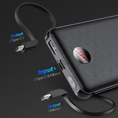 banco incorporado del poder del cable de 10000mAh 8 Pin Micro USB con la exhibición del LCD