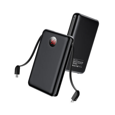 El LCD exhibe el banco incorporado 10000mAh del poder del cable para Android